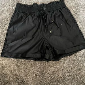 Faux women leather shorts